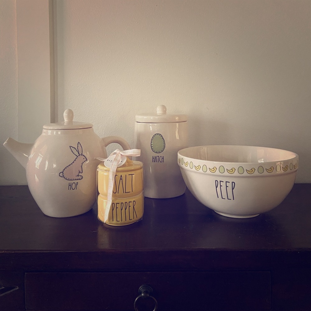 Rae Dunn Easter Bundle (pitcher, canister & more)